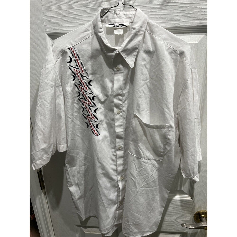 BZ Studio Shirt White Mens Button Up Large